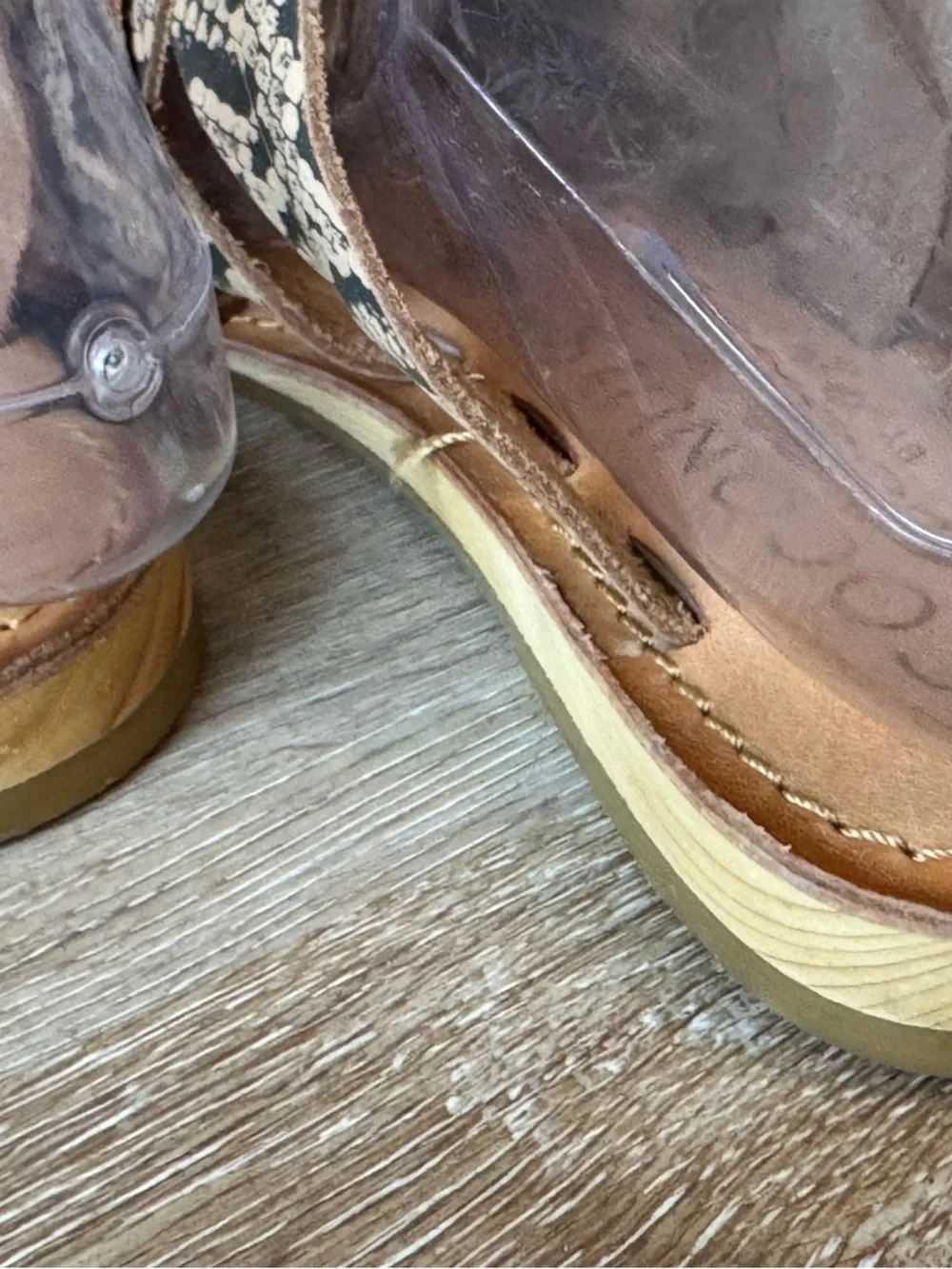 COCONUTS BY MATISSE LADYLIKE SANDALS IN TAN SNAKE SIZE 7M - Picture 5 of 9